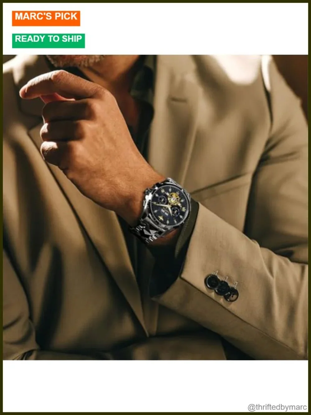 Automatic Self Winding Mechanical Skeleton Wrist Watch Stainless Steel Luminous